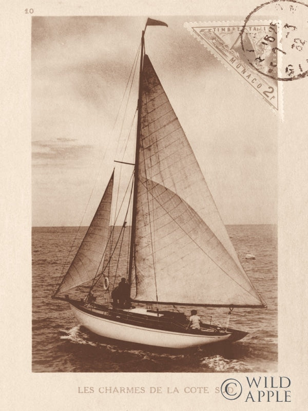 Reproduction of Vintage Sailing II Sepia v2 by Wild Apple Portfolio - Wall Decor Art