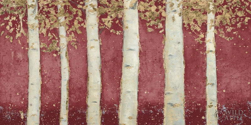 Reproduction of Magnificent Birch Grove Burgundy Crop by James Wiens - Wall Decor Art
