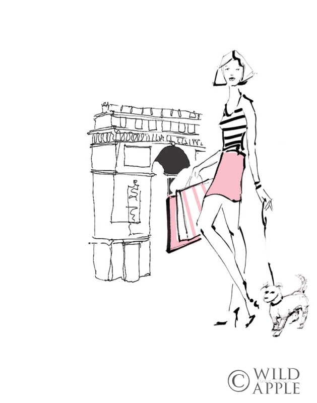 Reproduction of French Chic II Pink on White No Words by Avery Tillmon - Wall Decor Art