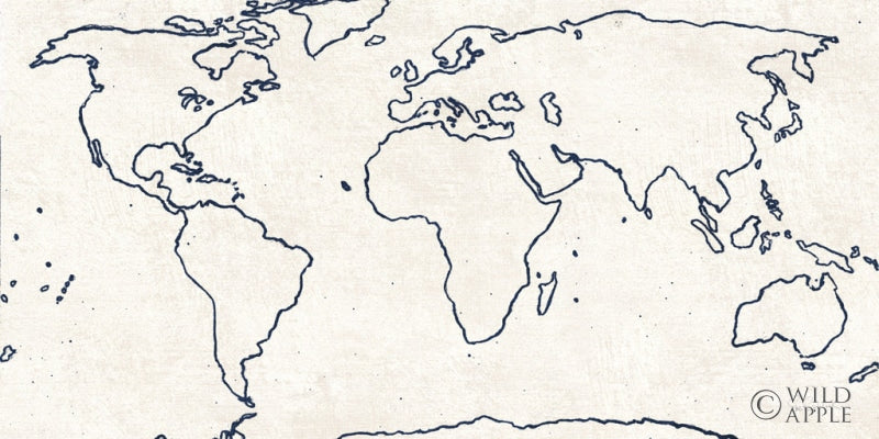 Reproduction of Sketch Map Navy by Sue Schlabach - Wall Decor Art