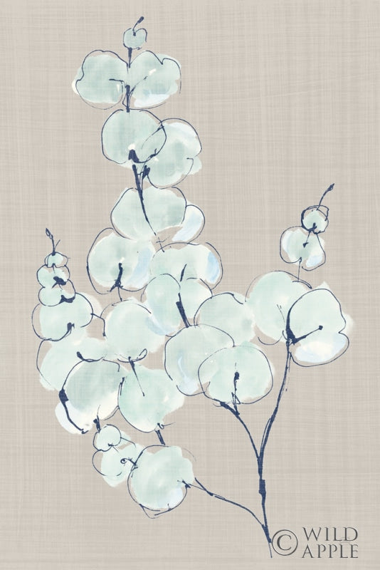 Reproduction of Eucalyptus Branch III Blue Gray by Chris Paschke - Wall Decor Art