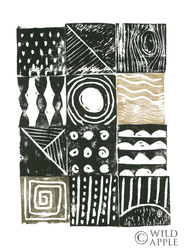 Reproduction of Block Print I Green Sand by Courtney Prahl - Wall Decor Art