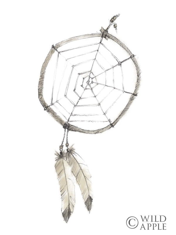 Reproduction of Indian Dream Catcher Neutral Crop by Avery Tillmon - Wall Decor Art
