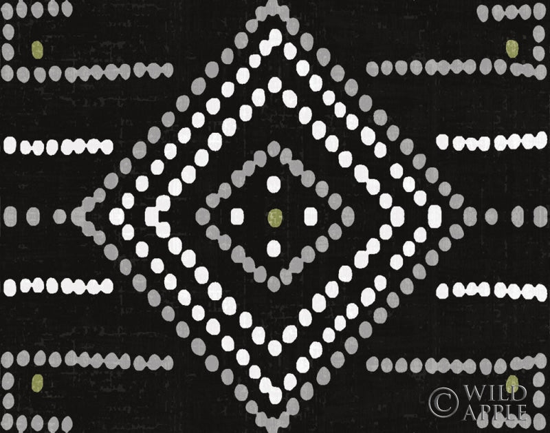 Reproduction of Daisy Dots Tile VI Black by Wild Apple Portfolio - Wall Decor Art