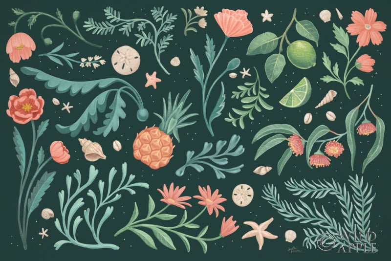 Reproduction of Seaside Botanical I Dark by Janelle Penner - Wall Decor Art
