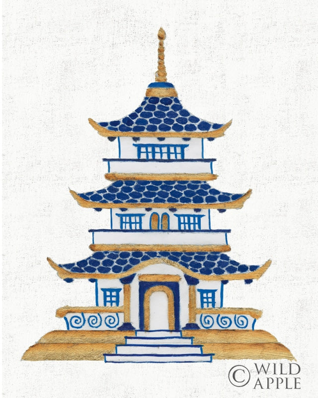 Reproduction of Flora Chinoiserie VIII Textured by Emily Adams - Wall Decor Art