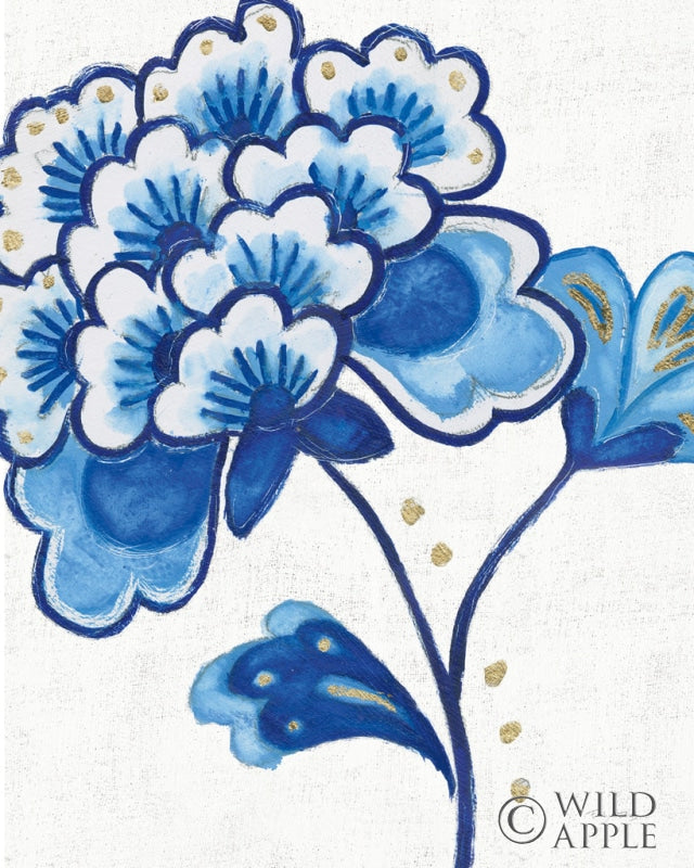 Reproduction of Flora Chinoiserie IV Textured by Emily Adams - Wall Decor Art
