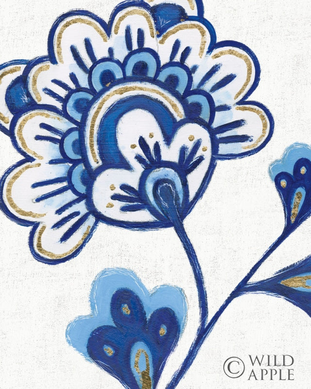 Reproduction of Flora Chinoiserie VI Textured by Emily Adams - Wall Decor Art