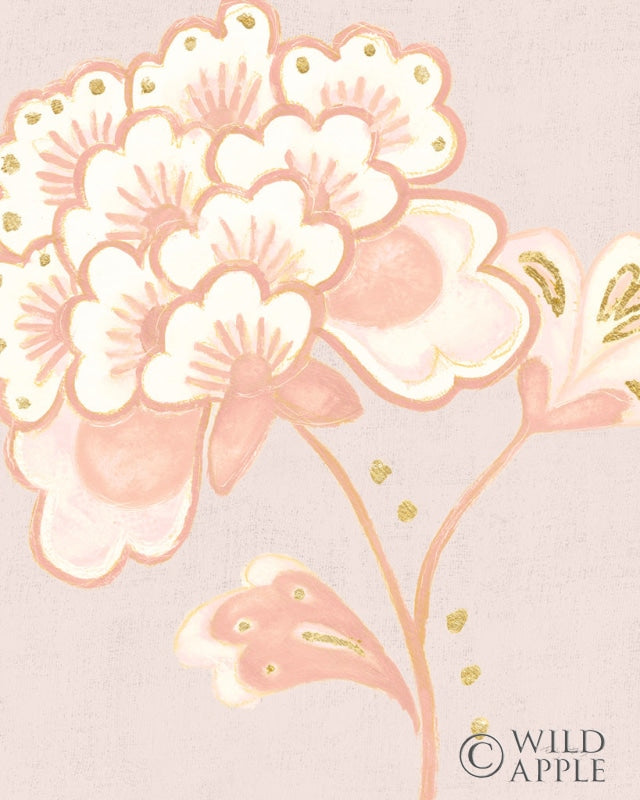 Reproduction of Flora Chinoiserie IV Textured Terra by Emily Adams - Wall Decor Art
