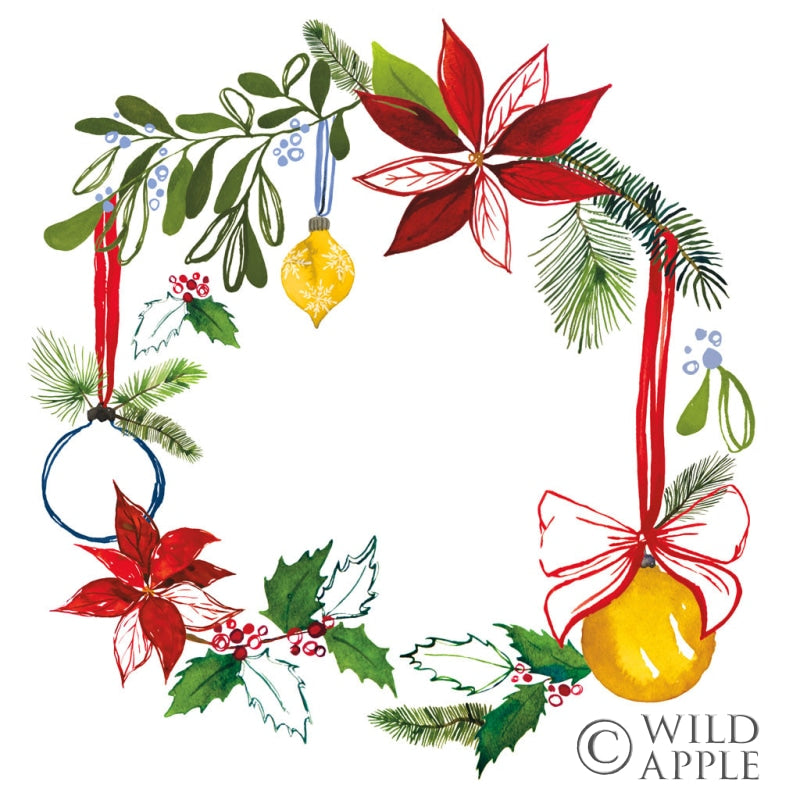 Reproduction of Christmas Wreath VII by Harriet Sussman - Wall Decor Art