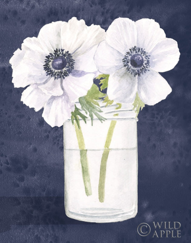 Reproduction of Tranquil Blossoms I Navy Crop by James Wiens - Wall Decor Art