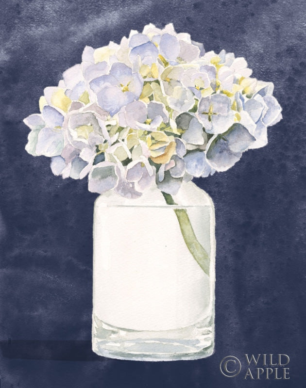 Reproduction of Tranquil Blossoms III Navy Crop by James Wiens - Wall Decor Art