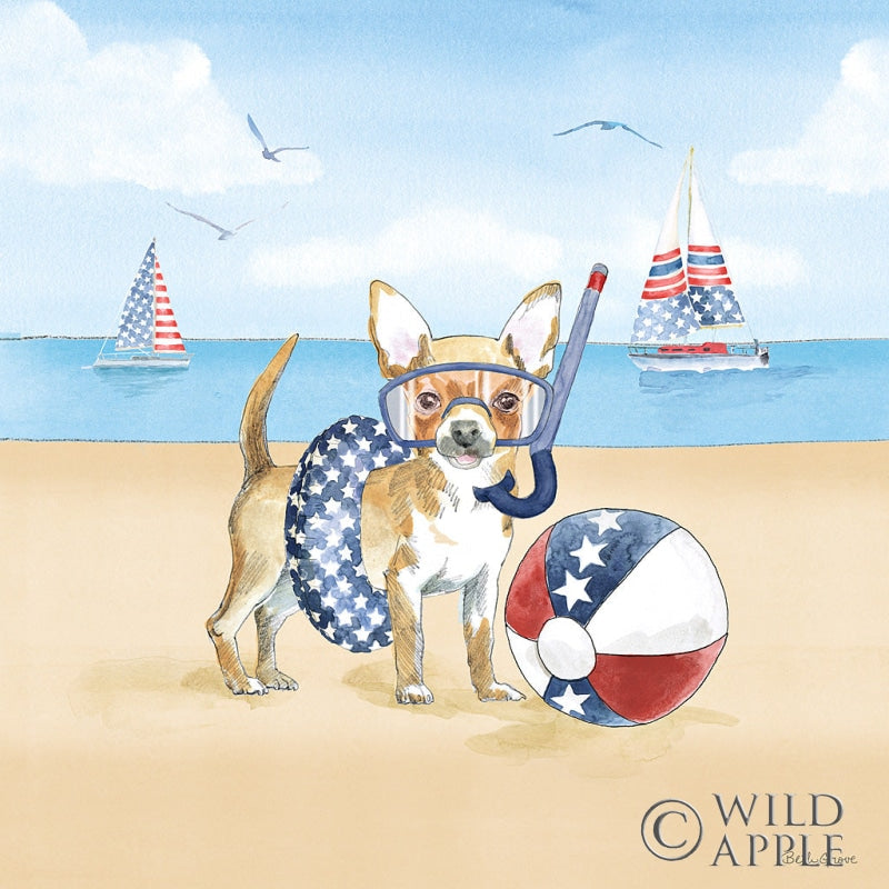 Reproduction of Summer Paws Patriotic II by Beth Grove - Wall Decor Art
