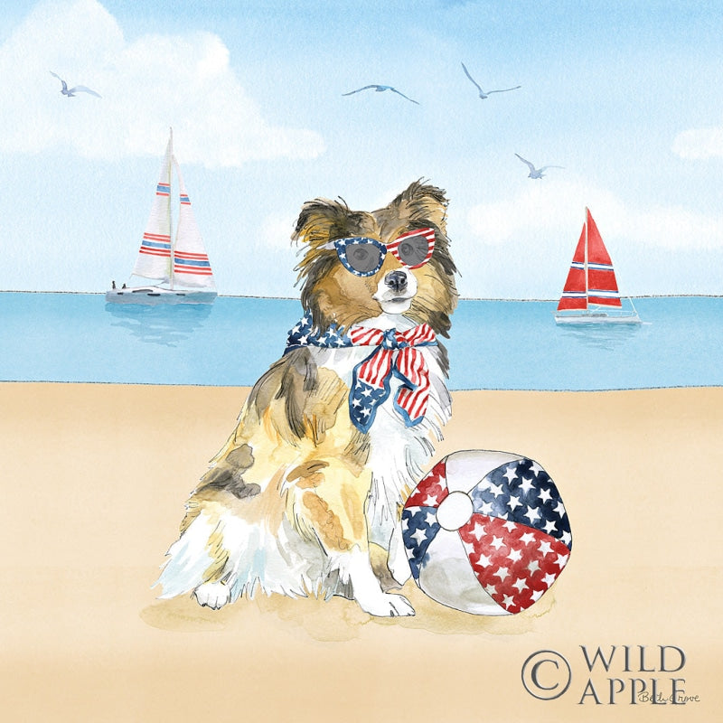 Reproduction of Summer Paws Patriotic V by Beth Grove - Wall Decor Art