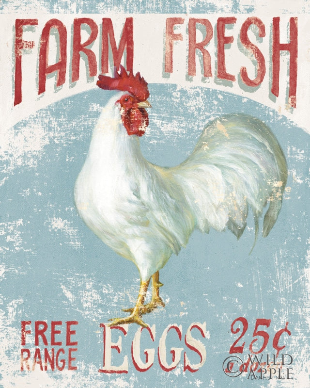 Reproduction of Vintage Rooster III by Danhui Nai - Wall Decor Art