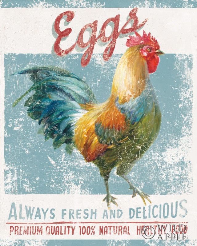 Reproduction of Vintage Rooster VI by Danhui Nai - Wall Decor Art