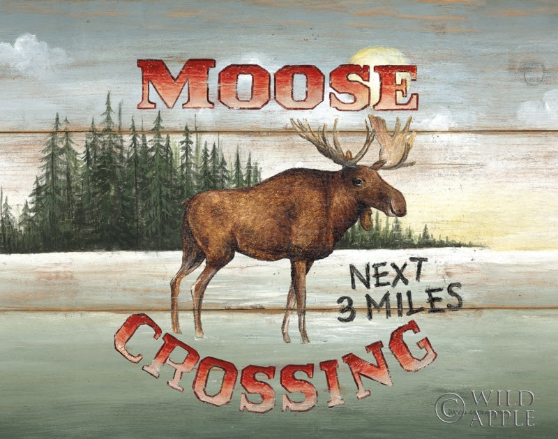 Reproduction of Moose Crossing v2 by David Carter Brown - Wall Decor Art
