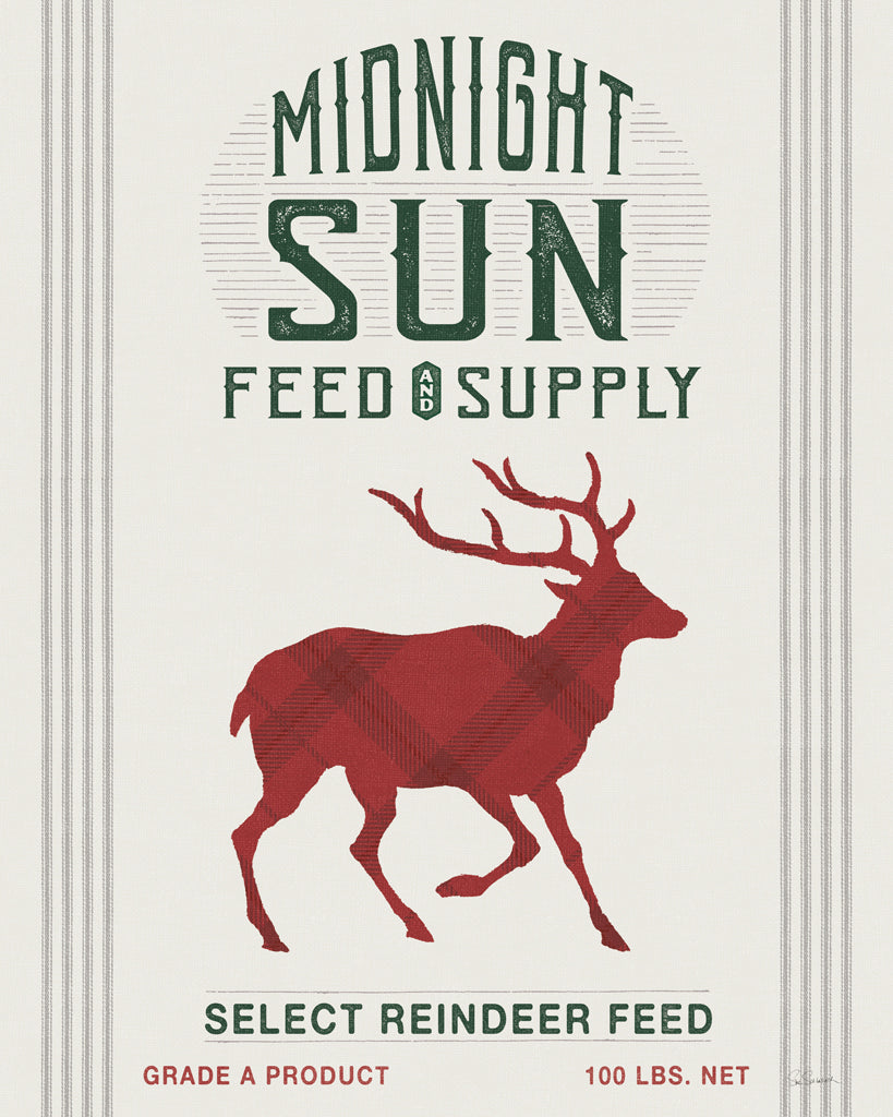 Reproduction of Midnight Sun Reindeer Feed by Sue Schlabach - Wall Decor Art
