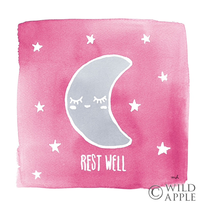 Reproduction of Night Sky Rest Well Pink by Moira Hershey - Wall Decor Art