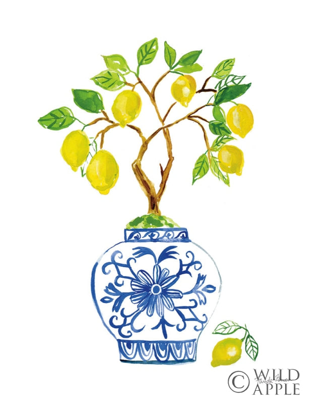 Reproduction of Lemon Chinoiserie II by Farida Zaman - Wall Decor Art