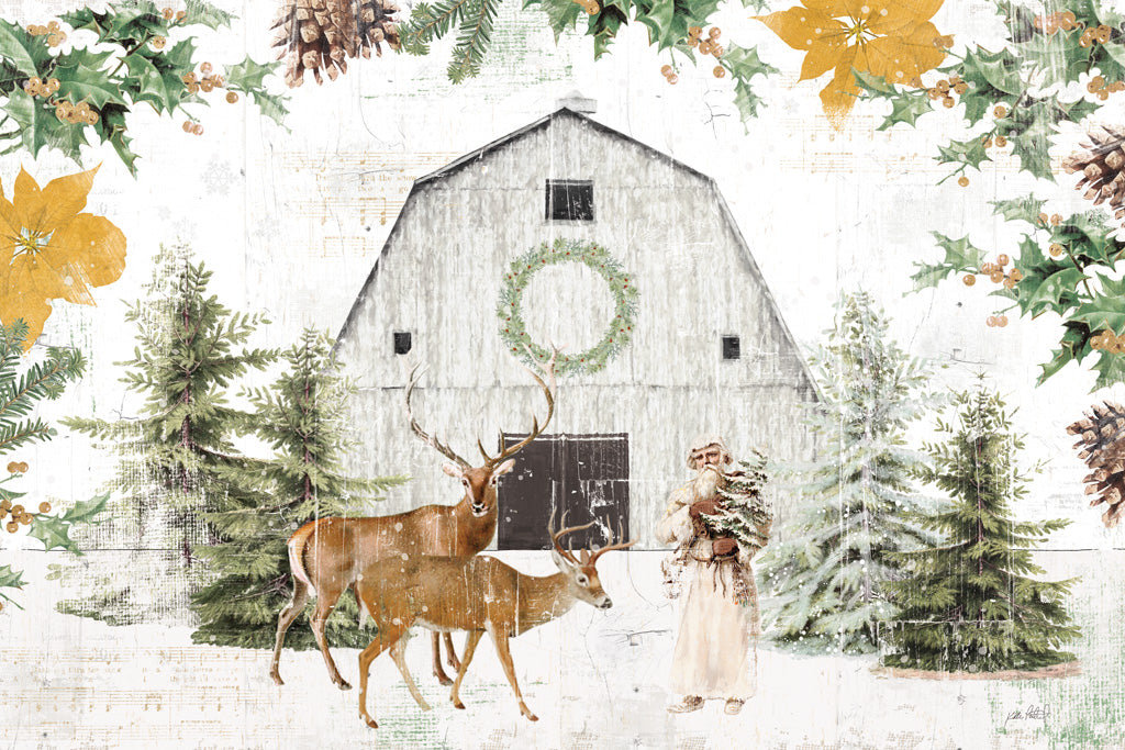 Reproduction of Wooded Holiday I Gold by Katie Pertiet - Wall Decor Art