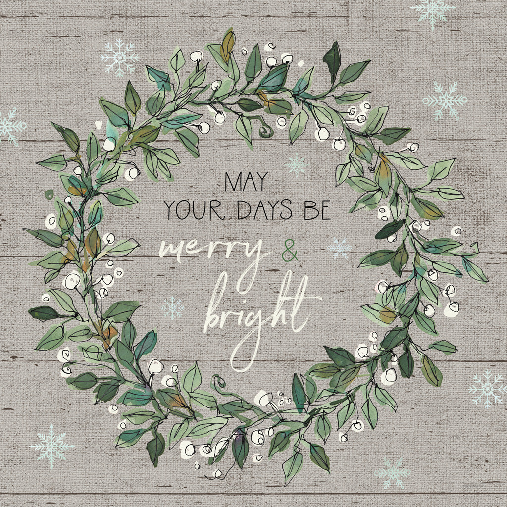 Reproduction of Holiday on the Farm IX - Merry and Bright by Anne Tavoletti - Wall Decor Art