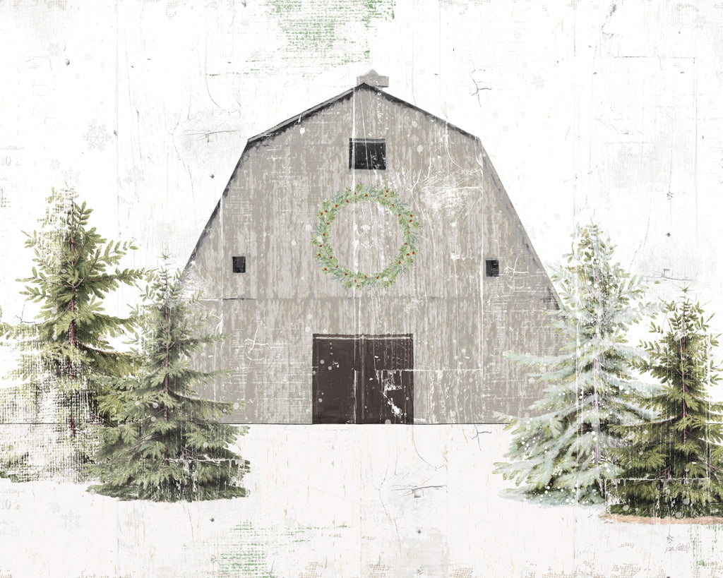 Reproduction of Holiday Barn by Katie Pertiet - Wall Decor Art