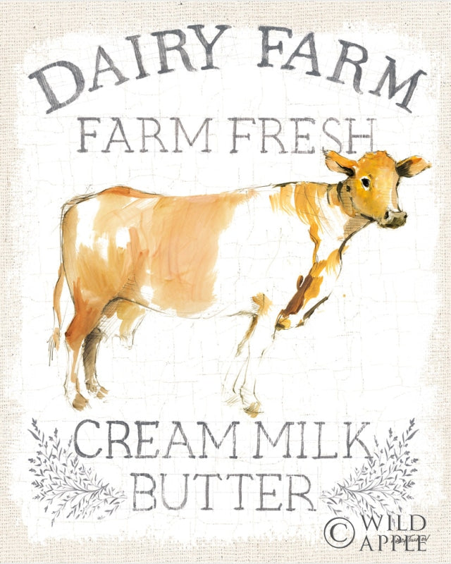 Reproduction of Dairy Farm burlap by Avery Tillmon - Wall Decor Art
