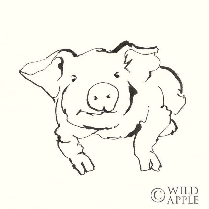 Reproduction of Line Pig II by Chris Paschke - Wall Decor Art