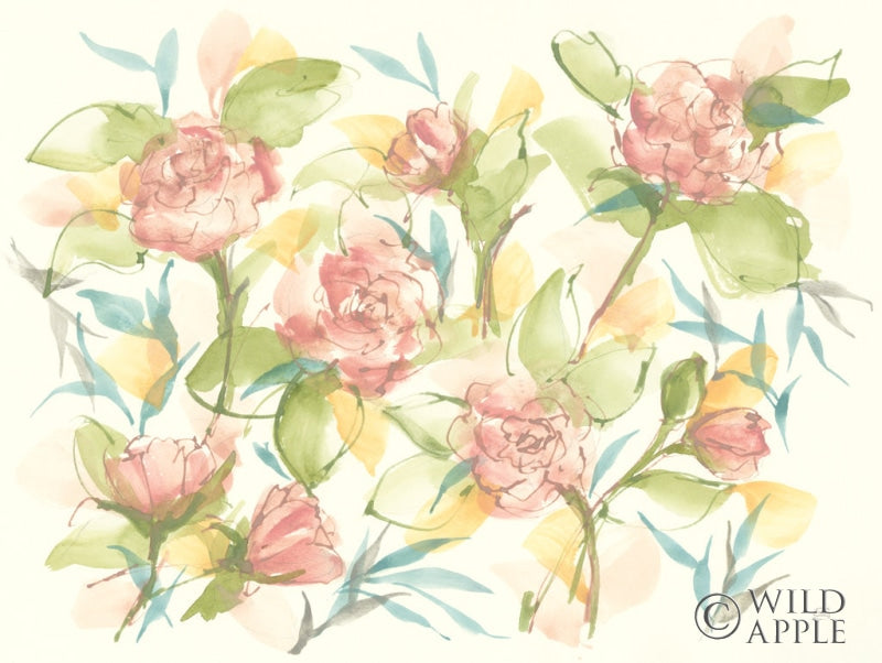 Reproduction of Blush Camellias by Chris Paschke - Wall Decor Art