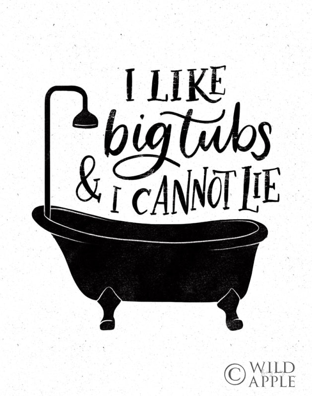 Reproduction of Bathroom Puns II Black by Becky Thorns - Wall Decor Art