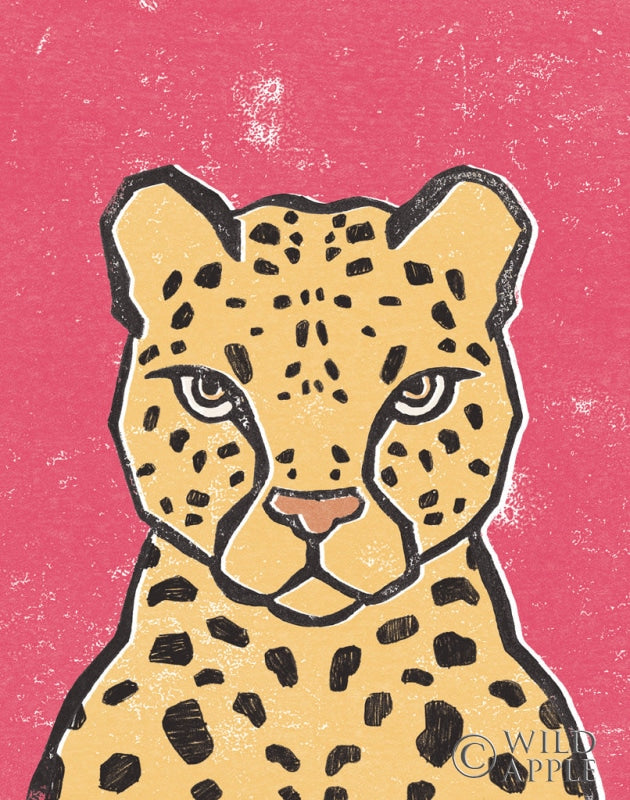 Reproduction of Jungle Cat Hot Pink by Moira Hershey - Wall Decor Art