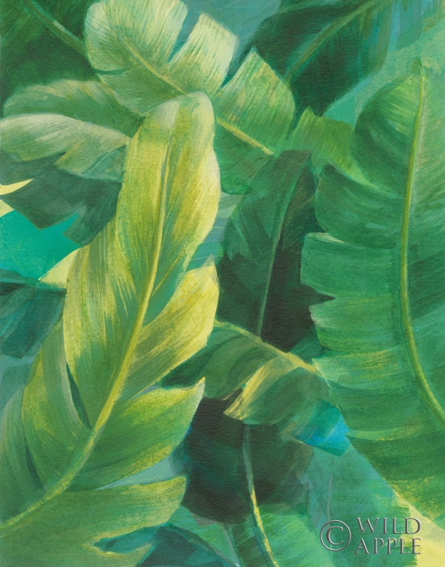 Reproduction of Palm of the Tropics I Teal Gold Crop by Danhui Nai - Wall Decor Art