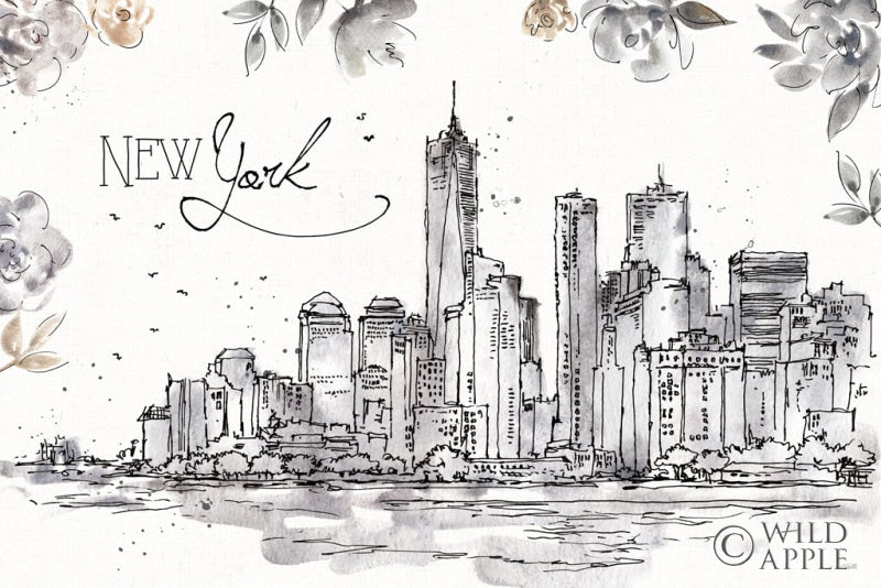 Reproduction of Skyline Sketches I by Anne Tavoletti - Wall Decor Art