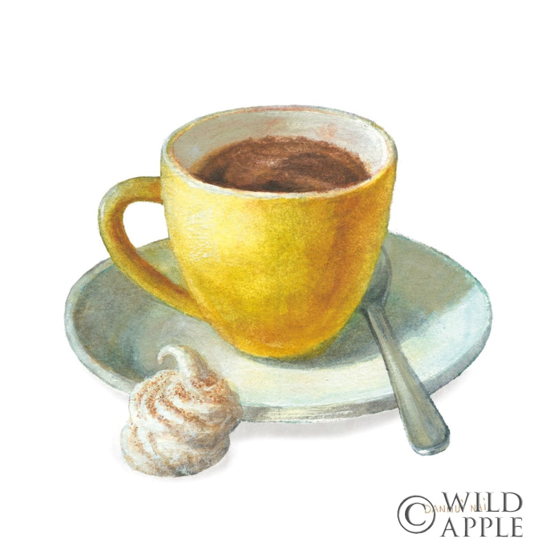 Reproduction of Wake Me Up Coffee IV on White by Danhui Nai - Wall Decor Art