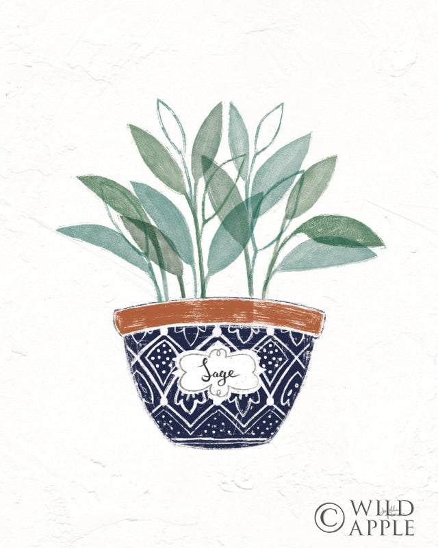 Reproduction of Fine Herbs VII Navy Crop by Janelle Penner - Wall Decor Art