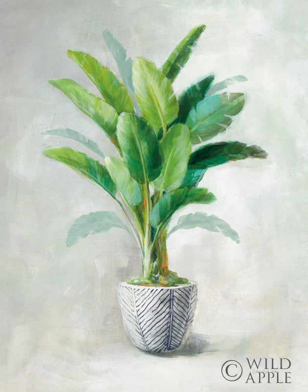 Reproduction of Greenhouse Palm II Navy Pot Crop by Danhui Nai - Wall Decor Art