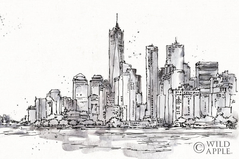Reproduction of Skyline Sketches I No Words Flowers by Anne Tavoletti - Wall Decor Art