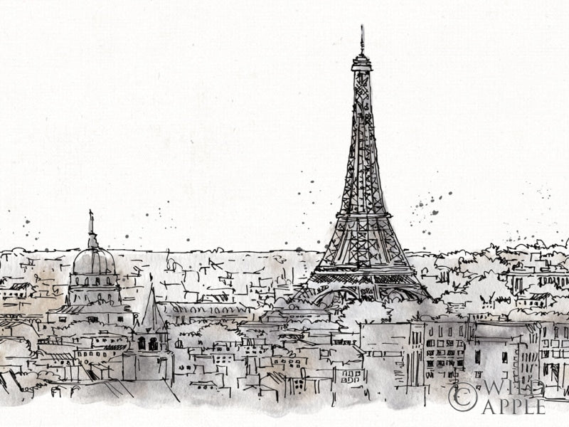 Reproduction of Skyline Sketches II No Words Flowers Crop by Anne Tavoletti - Wall Decor Art