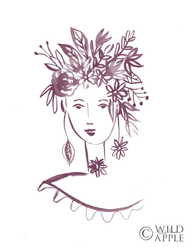 Reproduction of Flower Girl I Plum by Farida Zaman - Wall Decor Art