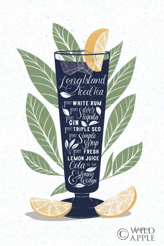 Reproduction of Fruity Cocktails II Navy by Becky Thorns - Wall Decor Art