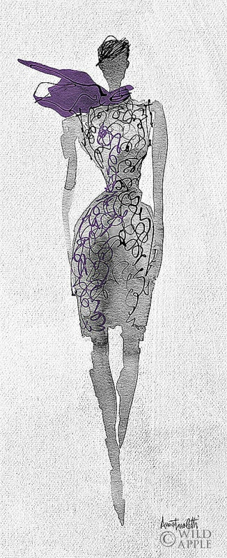 Reproduction of Fashion Sketchbook VIII Purple by Anne Tavoletti - Wall Decor Art