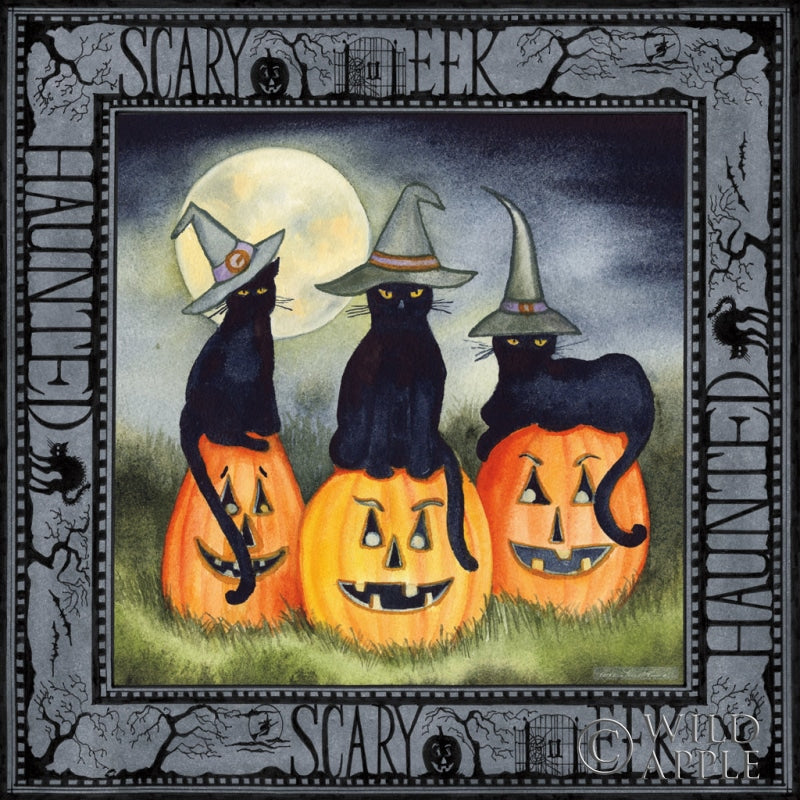 Reproduction of Haunting Halloween Night II Flipped Text by Kathleen Parr McKenna - Wall Decor Art