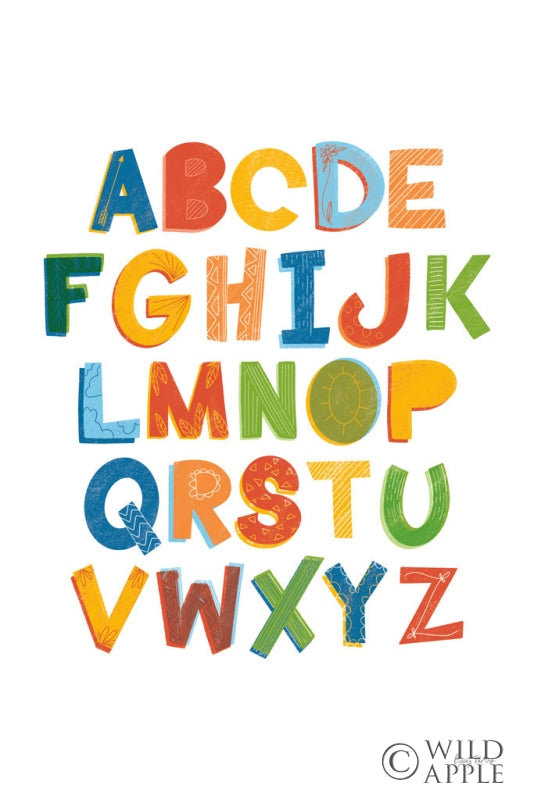 Reproduction of Colorful Alphabet by Becky Thorns - Wall Decor Art