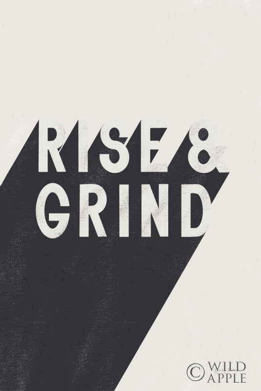 Reproduction of Rise and Grind BW by Becky Thorns - Wall Decor Art