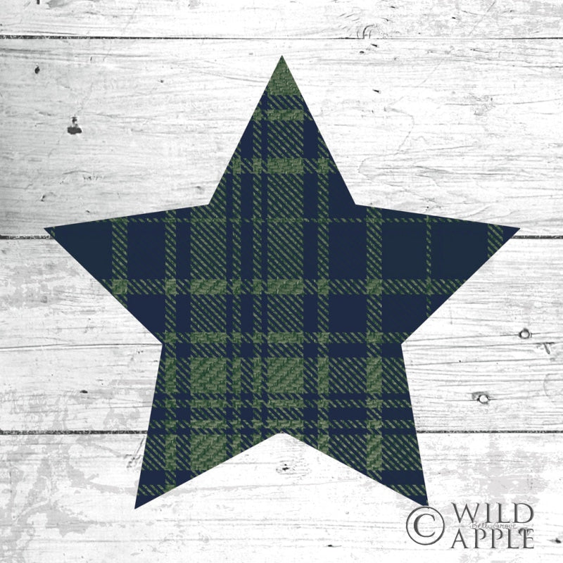 Reproduction of Nordic Holiday XII Plaid Navy Green by Beth Grove - Wall Decor Art