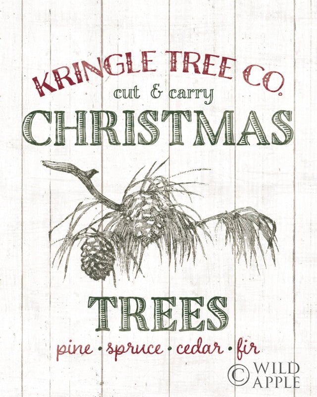 Reproduction of Christmas Tree Farm Sign by Wild Apple Portfolio - Wall Decor Art