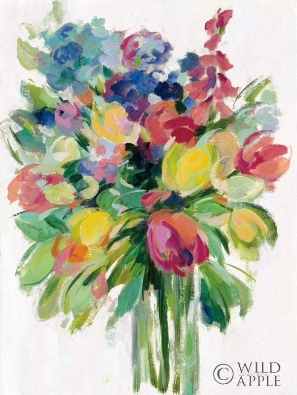 Reproduction of Earthy Colors Bouquet II White by Silvia Vassileva - Wall Decor Art