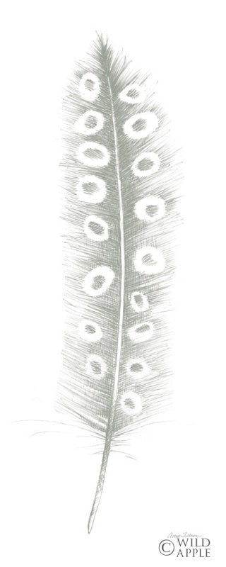 Reproduction of Feather Sketches VII Green Gray by Avery Tillmon - Wall Decor Art