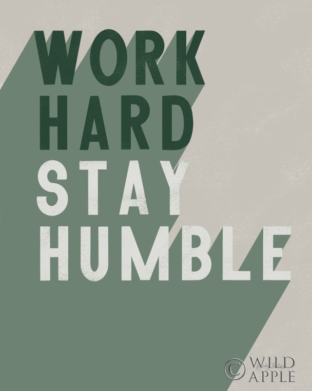 Reproduction of Work Hard Stay Humble Dark Crop by Becky Thorns - Wall Decor Art
